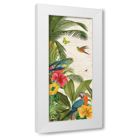 Parrot Paradise VI White Modern Wood Framed Art Print by Pertiet, Katie