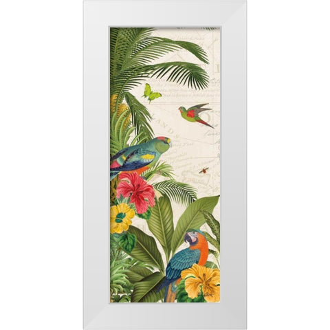 Parrot Paradise VI White Modern Wood Framed Art Print by Pertiet, Katie
