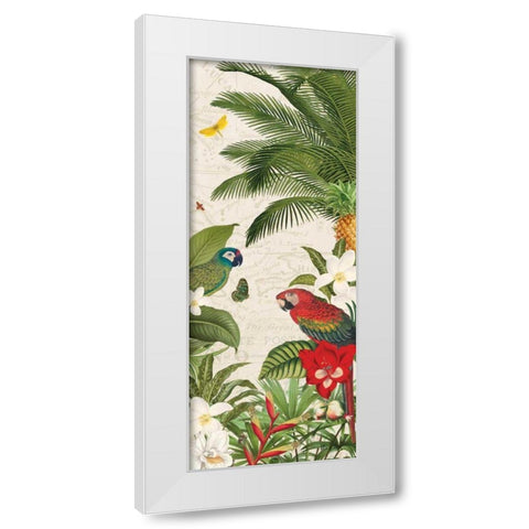 Parrot Paradise VII White Modern Wood Framed Art Print by Pertiet, Katie