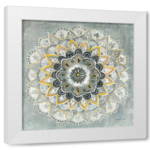 Sunburst White Modern Wood Framed Art Print by Nai, Danhui