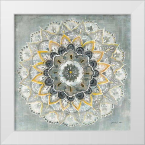 Sunburst White Modern Wood Framed Art Print by Nai, Danhui