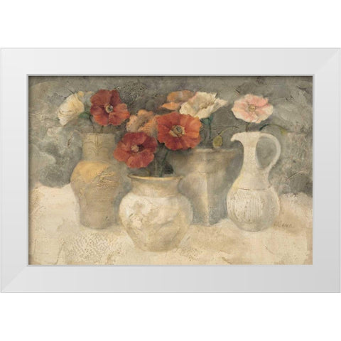 Poppies in White White Modern Wood Framed Art Print by Hristova, Albena