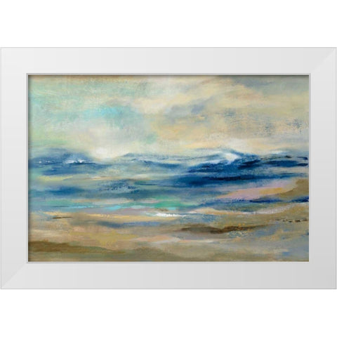Whispering Wave White Modern Wood Framed Art Print by Vassileva, Silvia