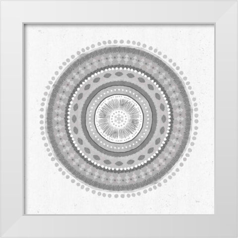 Suds Mandala White Modern Wood Framed Art Print by Charron, Veronique