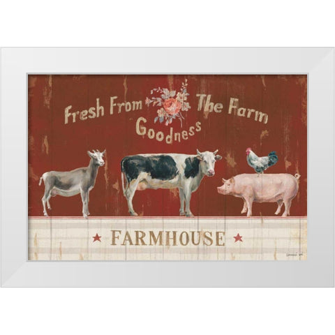 Farm Patchwork II White Modern Wood Framed Art Print by Nai, Danhui