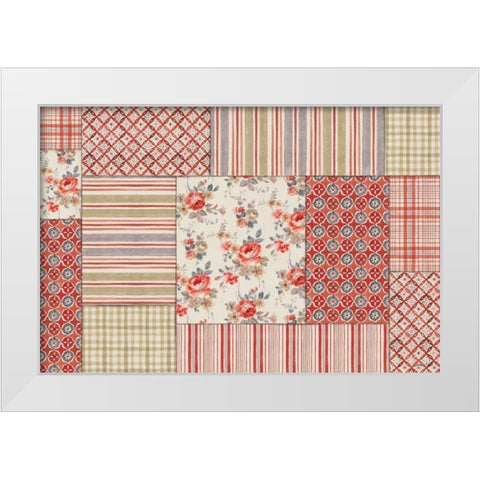 Farm Patchwork III White Modern Wood Framed Art Print by Nai, Danhui