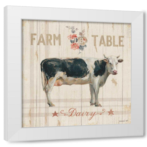 Farm Patchwork V White Modern Wood Framed Art Print by Nai, Danhui