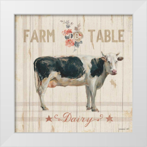 Farm Patchwork V White Modern Wood Framed Art Print by Nai, Danhui