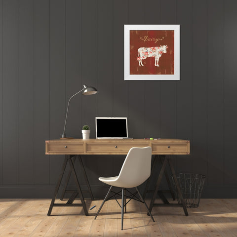 Farm Patchwork IX White Modern Wood Framed Art Print by Nai, Danhui