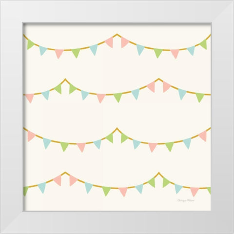 Little Circus Pastel Pattern IV White Modern Wood Framed Art Print by Hilsaca, Cleonique