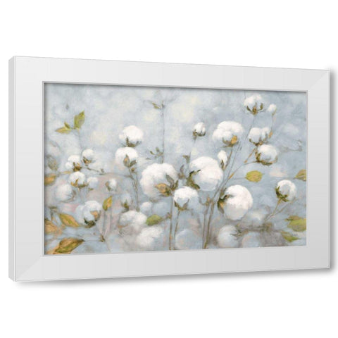 Cotton Field Blue Gray White Modern Wood Framed Art Print by Purinton, Julia