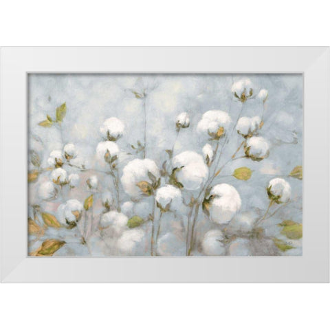 Cotton Field Blue Gray White Modern Wood Framed Art Print by Purinton, Julia