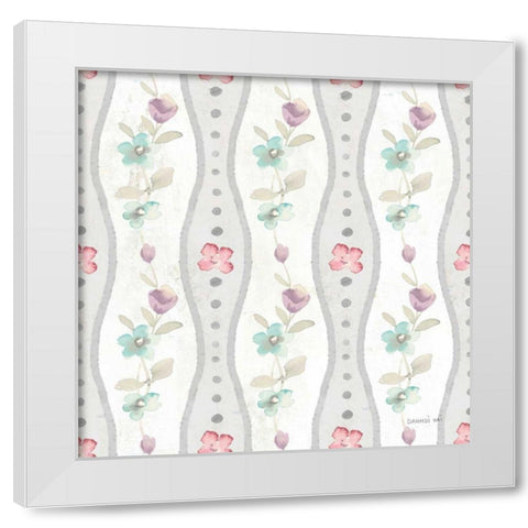 June Blooms Pattern V White Modern Wood Framed Art Print by Nai, Danhui