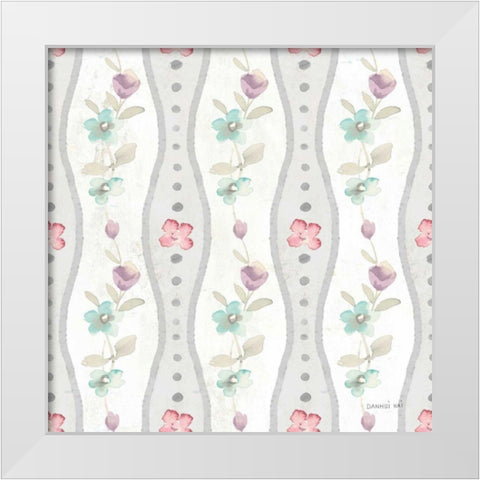 June Blooms Pattern V White Modern Wood Framed Art Print by Nai, Danhui