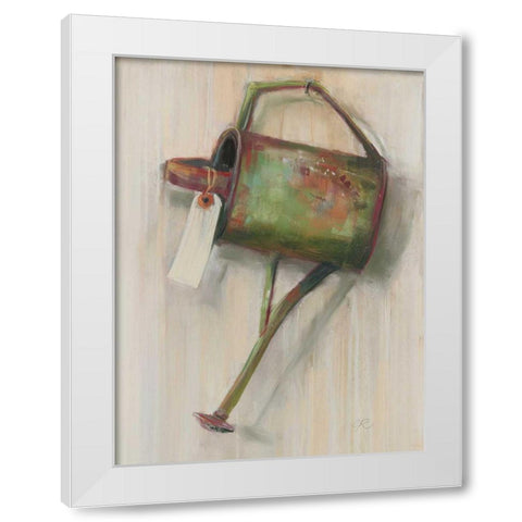 Copper Watering Can White Modern Wood Framed Art Print by Rowan, Carol
