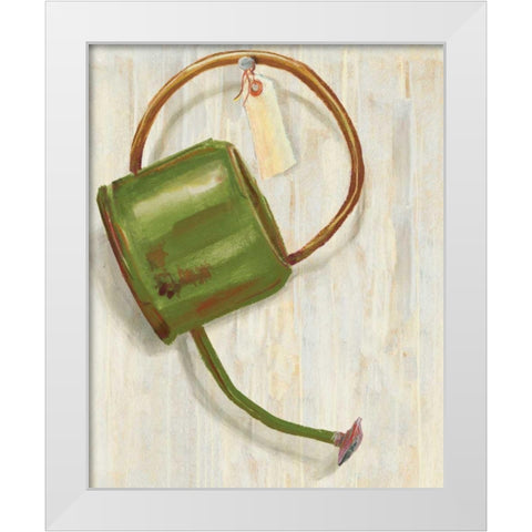 Watering Can White Modern Wood Framed Art Print by Rowan, Carol