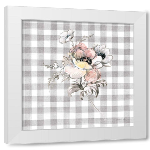 Sketchbook Garden X Checker White Modern Wood Framed Art Print by Nai, Danhui