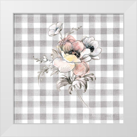 Sketchbook Garden X Checker White Modern Wood Framed Art Print by Nai, Danhui