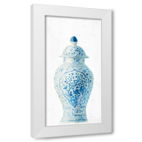 Ginger Jar I on White Crop White Modern Wood Framed Art Print by Nai, Danhui