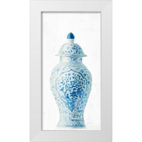 Ginger Jar I on White Crop White Modern Wood Framed Art Print by Nai, Danhui