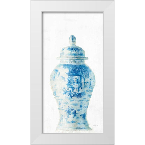 Ginger Jar II on White Crop White Modern Wood Framed Art Print by Nai, Danhui