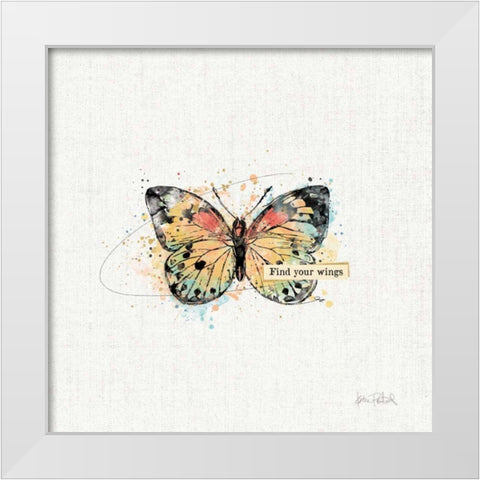 Thoughtful Butterflies II White Modern Wood Framed Art Print by Pertiet, Katie
