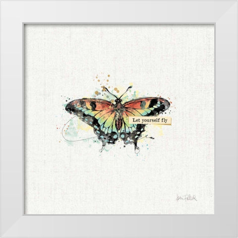 Thoughtful Butterflies IV White Modern Wood Framed Art Print by Pertiet, Katie