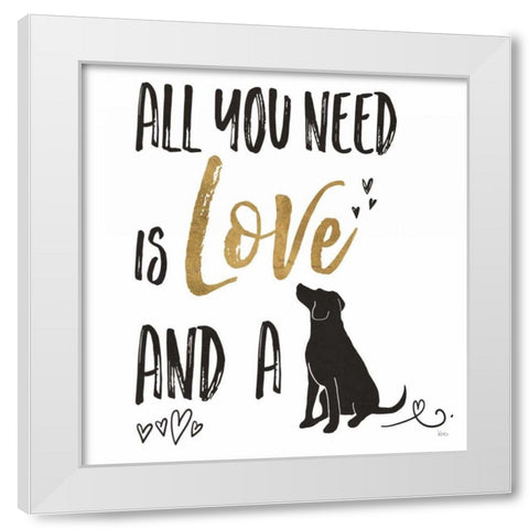 Pet Love II v2 White Modern Wood Framed Art Print by Charron, Veronique