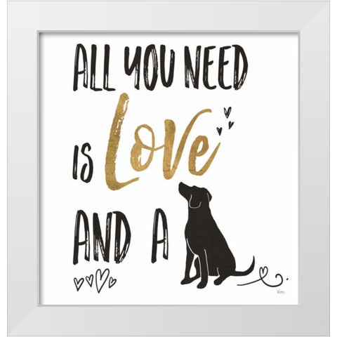 Pet Love II v2 White Modern Wood Framed Art Print by Charron, Veronique