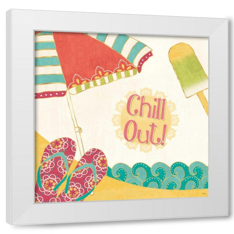 Fun in the Sun I White Modern Wood Framed Art Print by Charron, Veronique