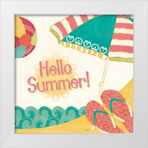 Fun in the Sun II White Modern Wood Framed Art Print by Charron, Veronique