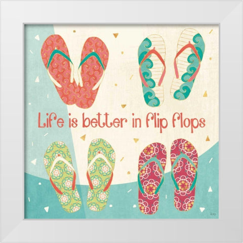 Fun in the Sun III White Modern Wood Framed Art Print by Charron, Veronique