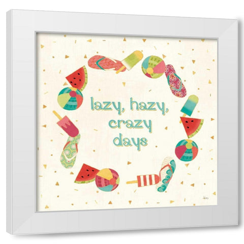 Fun in the Sun V White Modern Wood Framed Art Print by Charron, Veronique