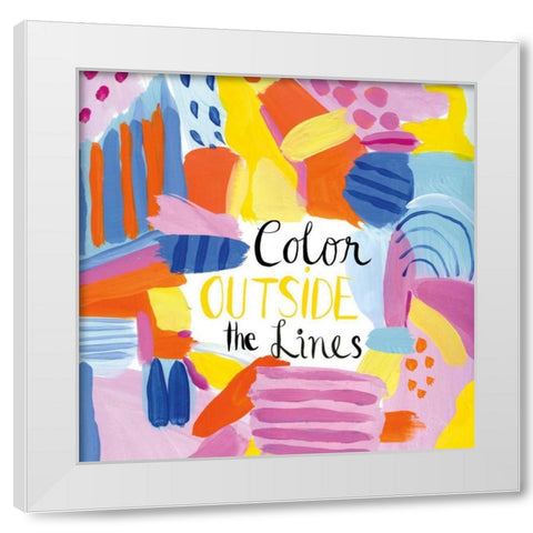 Abstract Affirmations I White Modern Wood Framed Art Print by Zaman, Farida