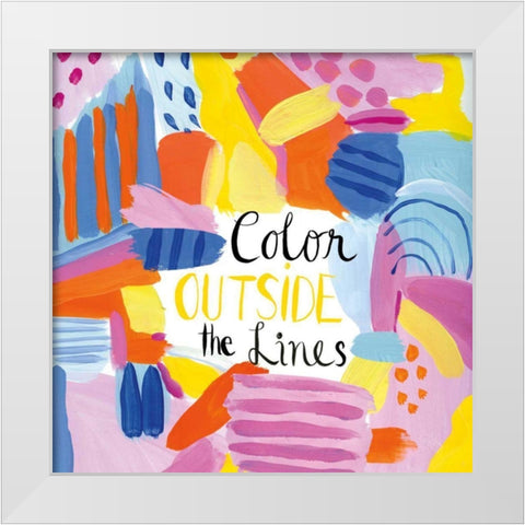 Abstract Affirmations I White Modern Wood Framed Art Print by Zaman, Farida