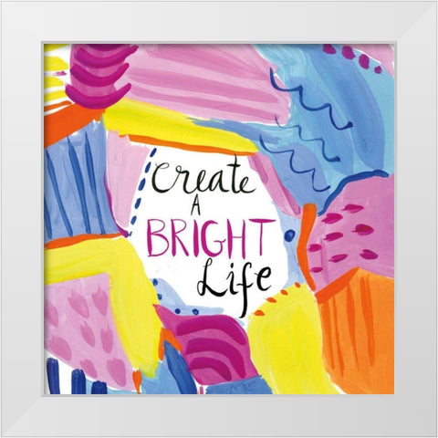 Abstract Affirmations II White Modern Wood Framed Art Print by Zaman, Farida