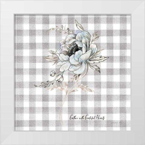 Sketchbook Garden VIII Checker Gather White Modern Wood Framed Art Print by Nai, Danhui