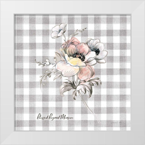 Sketchbook Garden X Checker Blessed White Modern Wood Framed Art Print by Nai, Danhui