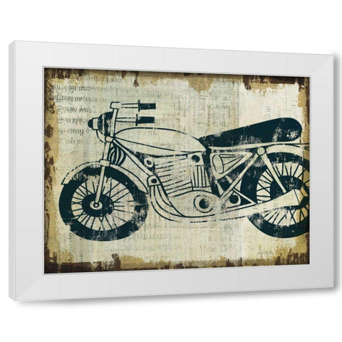 American Pop Moto White Modern Wood Framed Art Print by Mullan, Michael