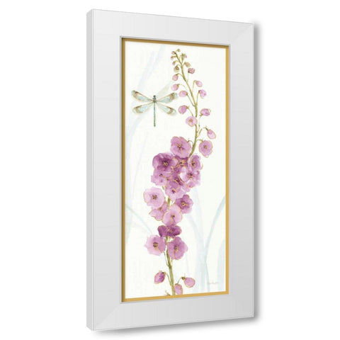 Rainbow Seeds Flowers VII Dragonfly White Modern Wood Framed Art Print by Audit, Lisa