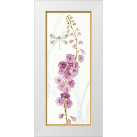 Rainbow Seeds Flowers VII Dragonfly White Modern Wood Framed Art Print by Audit, Lisa