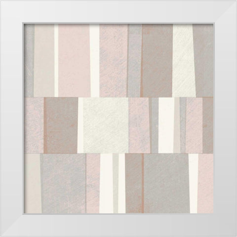 Blush Abstract White Modern Wood Framed Art Print by Mullan, Michael