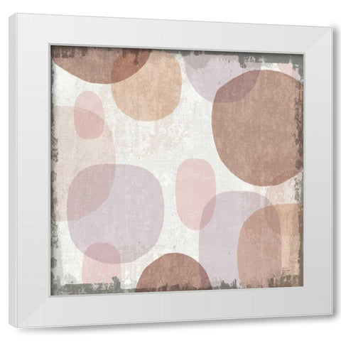 Blush Drips I White Modern Wood Framed Art Print by Mullan, Michael