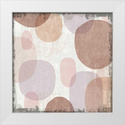 Blush Drips I White Modern Wood Framed Art Print by Mullan, Michael
