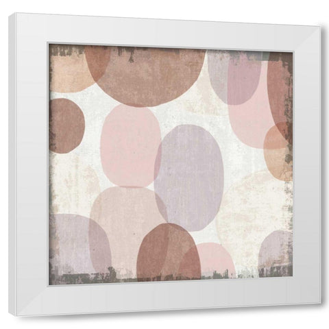 Blush Drips II White Modern Wood Framed Art Print by Mullan, Michael