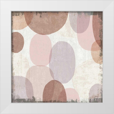 Blush Drips II White Modern Wood Framed Art Print by Mullan, Michael