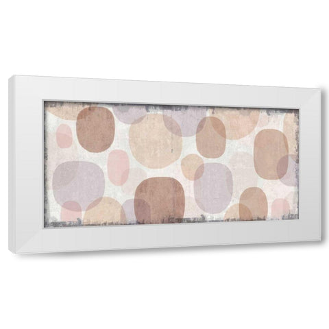 Blush Drips White Modern Wood Framed Art Print by Mullan, Michael