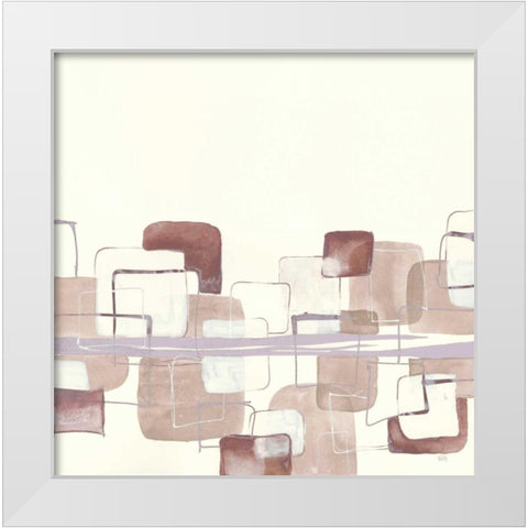Placid Boxes I Blush White Modern Wood Framed Art Print by Paschke, Chris