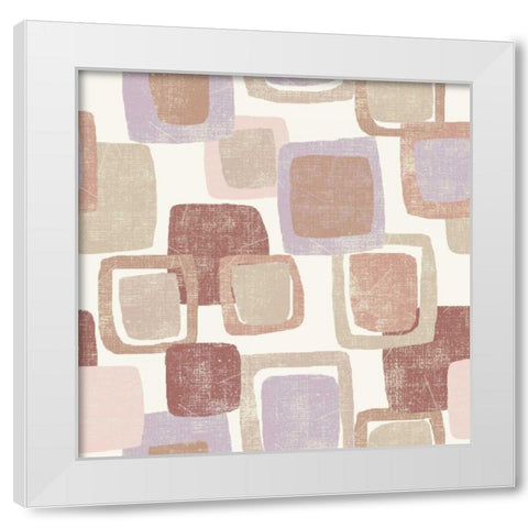 Blocks Blush White Modern Wood Framed Art Print by Wild Apple Portfolio