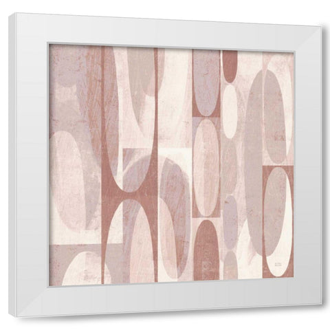 Mod Pods Blush White Modern Wood Framed Art Print by Mullan, Michael